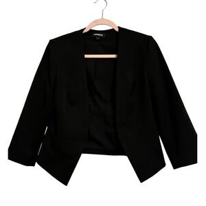 Express‎ Women's Black  Cropped Blazer Jacket Size 4